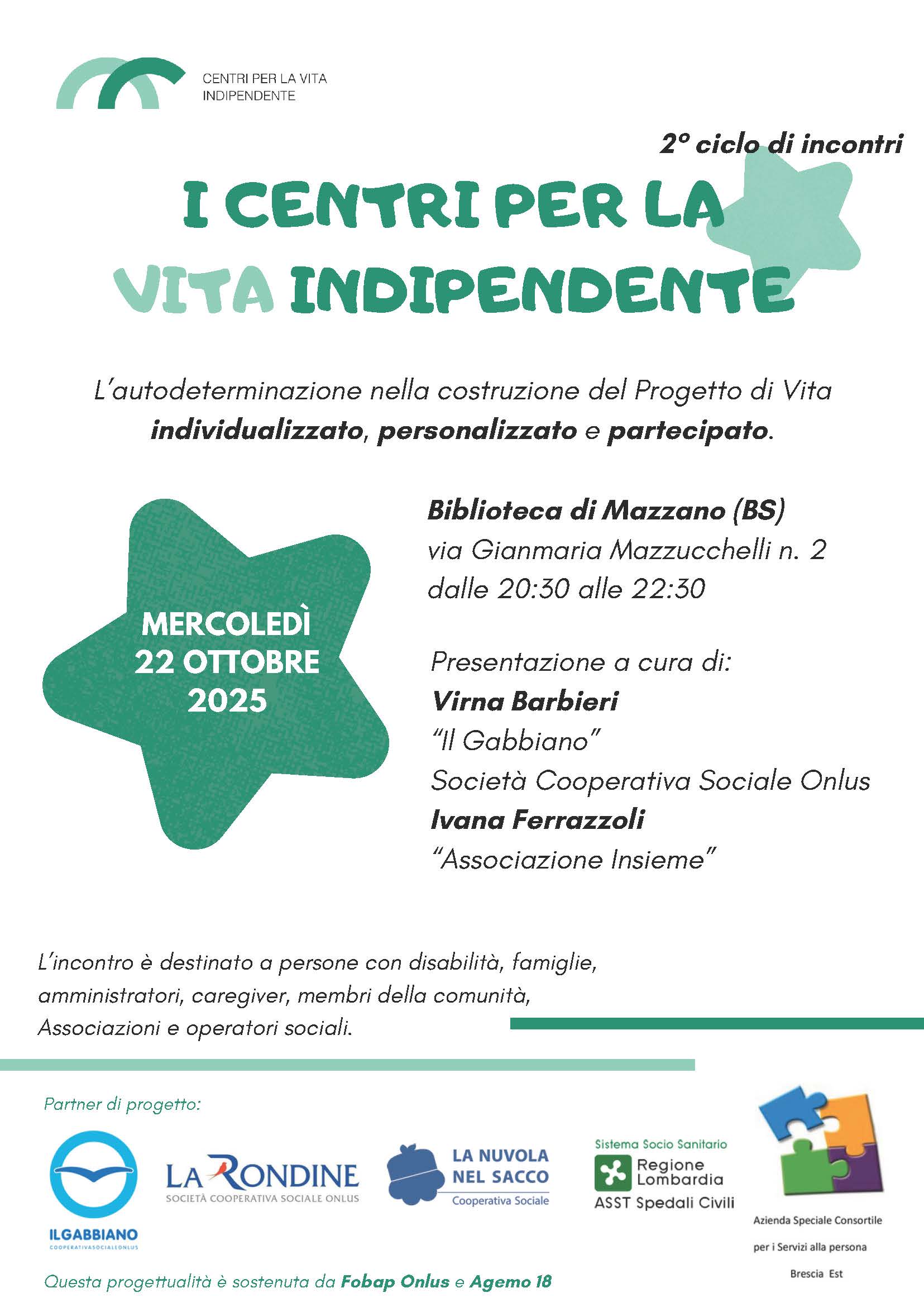 Secondo ciclo serate CVI (Centri per la Vita Indipendente)